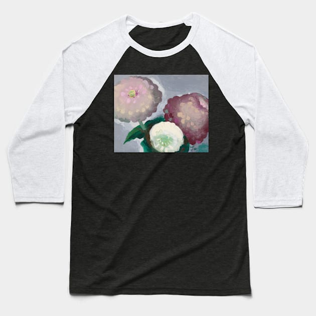 High Resolution Three Zinnias by Georgia O'Keeffe Baseball T-Shirt by tiokvadrat